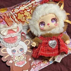 Charming Doll in Red Dress with Heart Accent